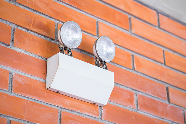 Emergency Lighting on brick wall