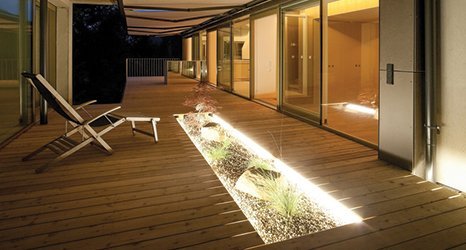 out door decking with lighting